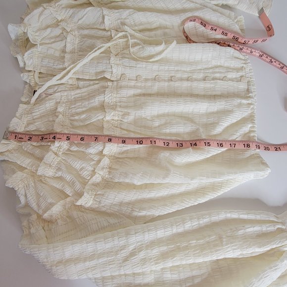 Free People Hailey Crop L/S Midriff Blouse Cream Size M NWT - Picture 5 of 12